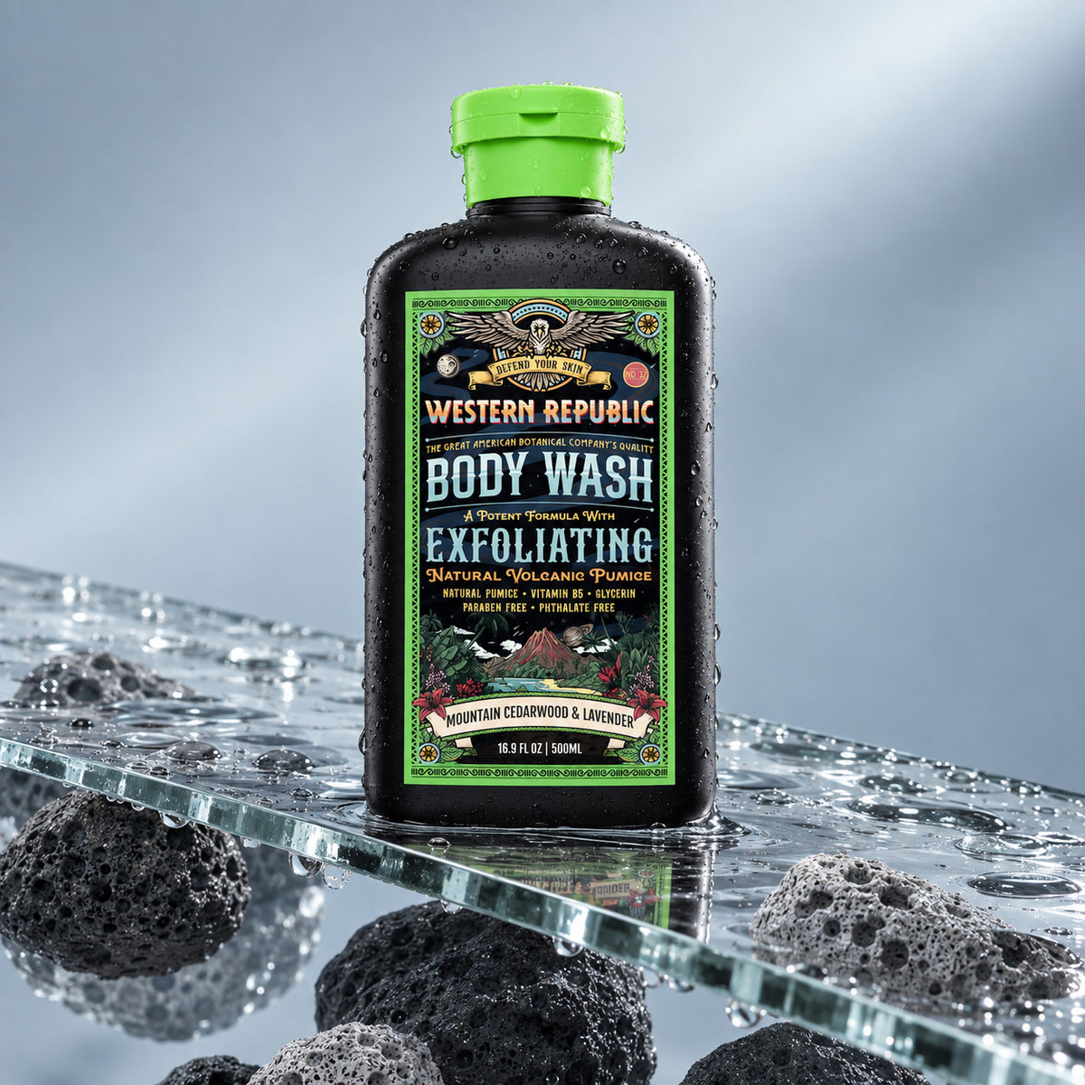 Mountain Cedarwood & Lavender Exfoliating Body Wash (Single)