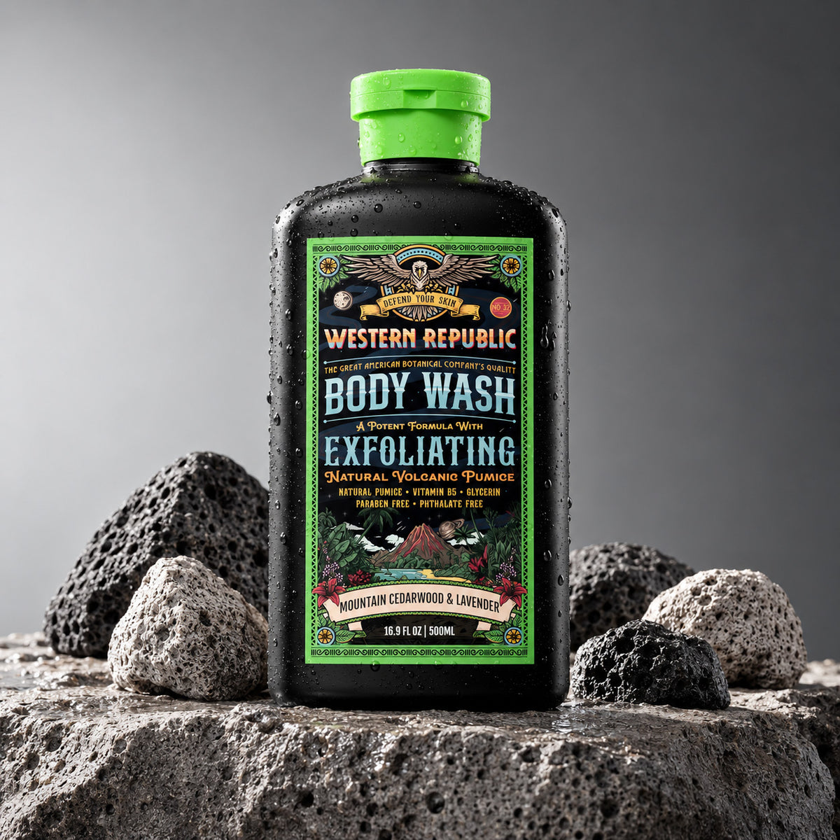 Mountain Cedarwood & Lavender Exfoliating Body Wash