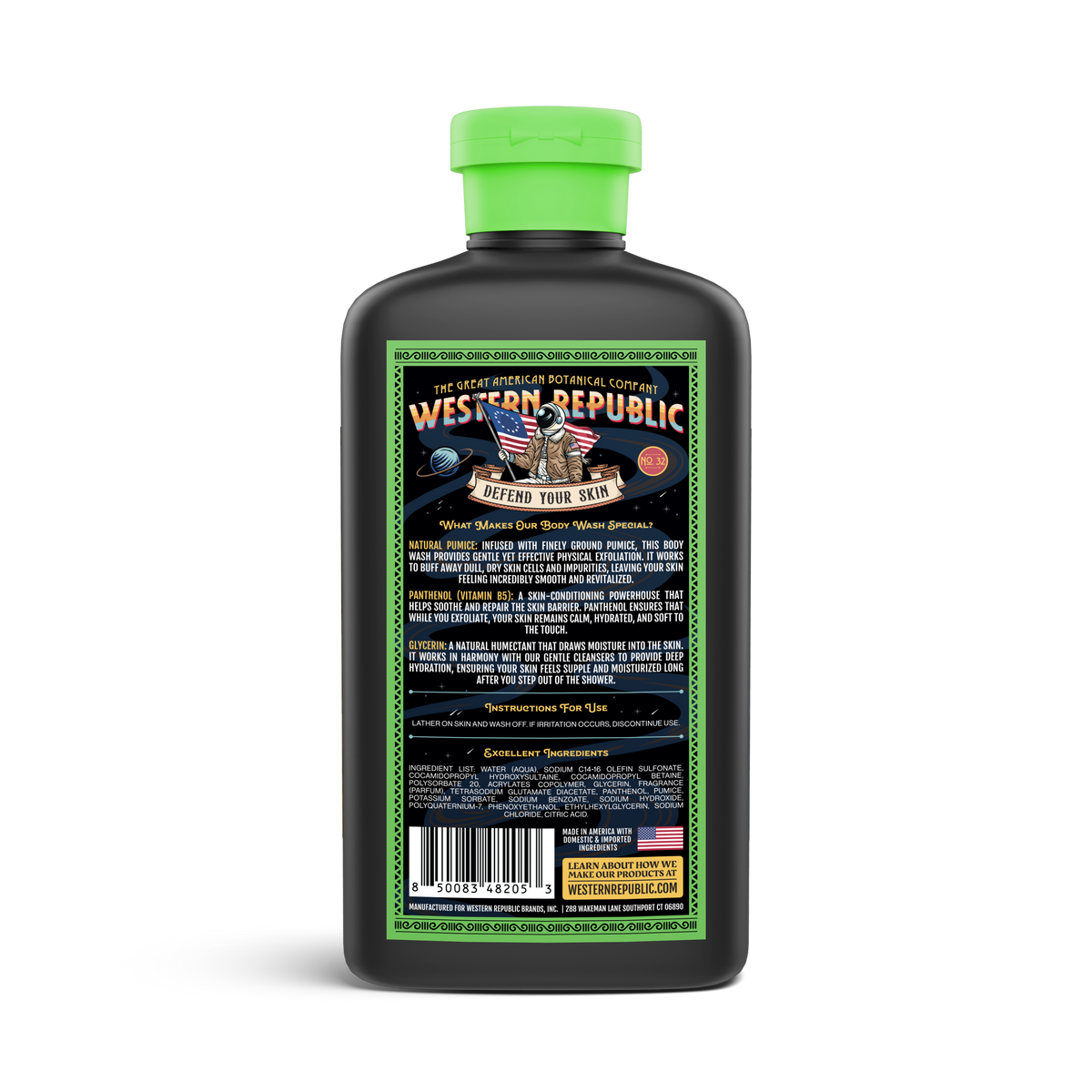 Mountain Cedarwood & Lavender Exfoliating Body Wash ingredients and directions