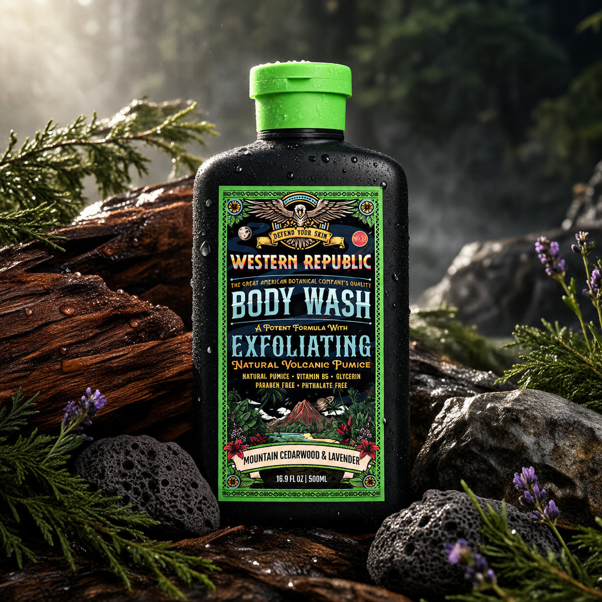 Mountain Cedarwood & Lavender Exfoliating Body Wash