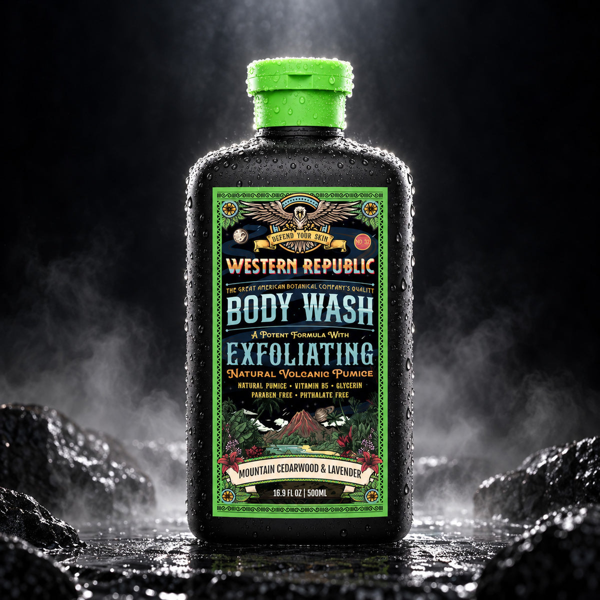 Mountain Cedarwood & Lavender Exfoliating Body Wash (Single)